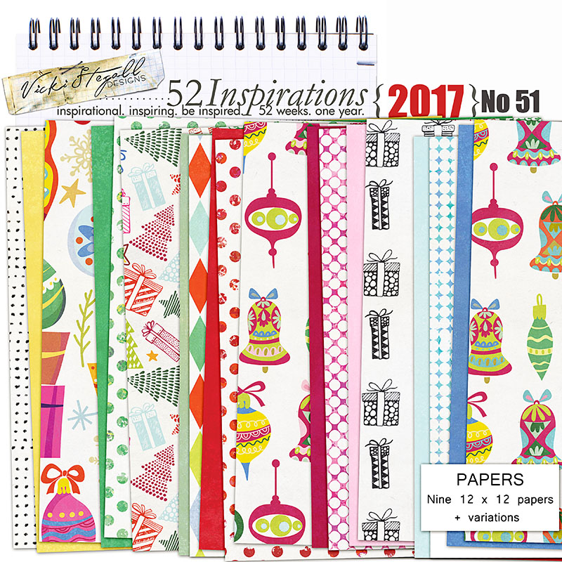 52 Inspirations 2017 No 51 Christmas Papers by Vicki Stegall