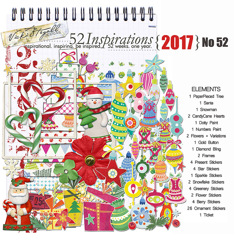 52 Inspirations 2017 No 52 Christmas Elements by Vicki Stegall
