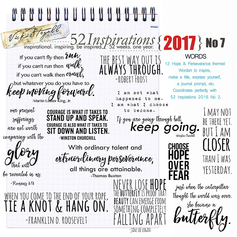 52 Inspirations 2017 No 07 Hope and Perseverance Word Art by Vicki Stegall