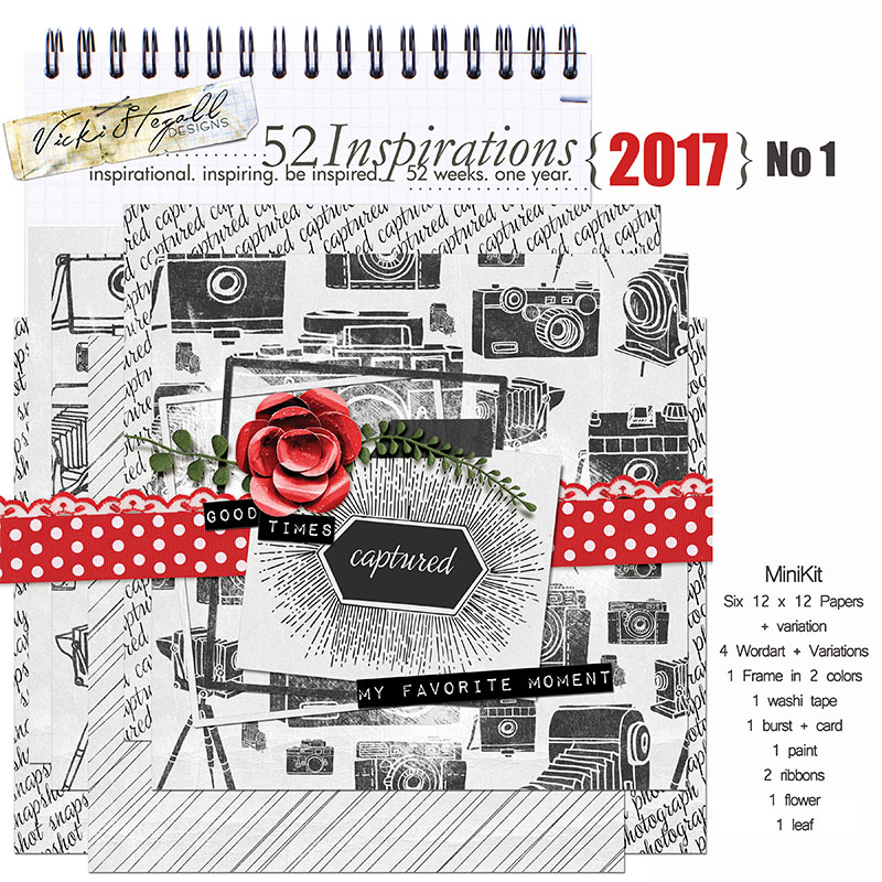 52 Inspirations 2017 No 01 Captured Mini Kit by Vicki Stegall