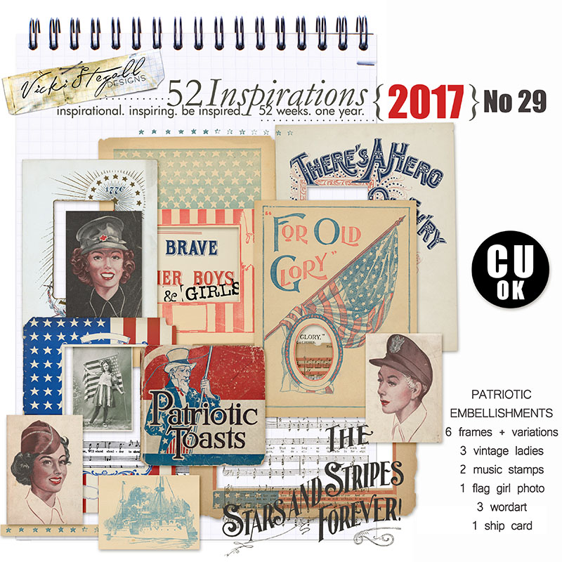 52 Inspirations 2017 No 29 Patriotic Elements by Vicki Stegall