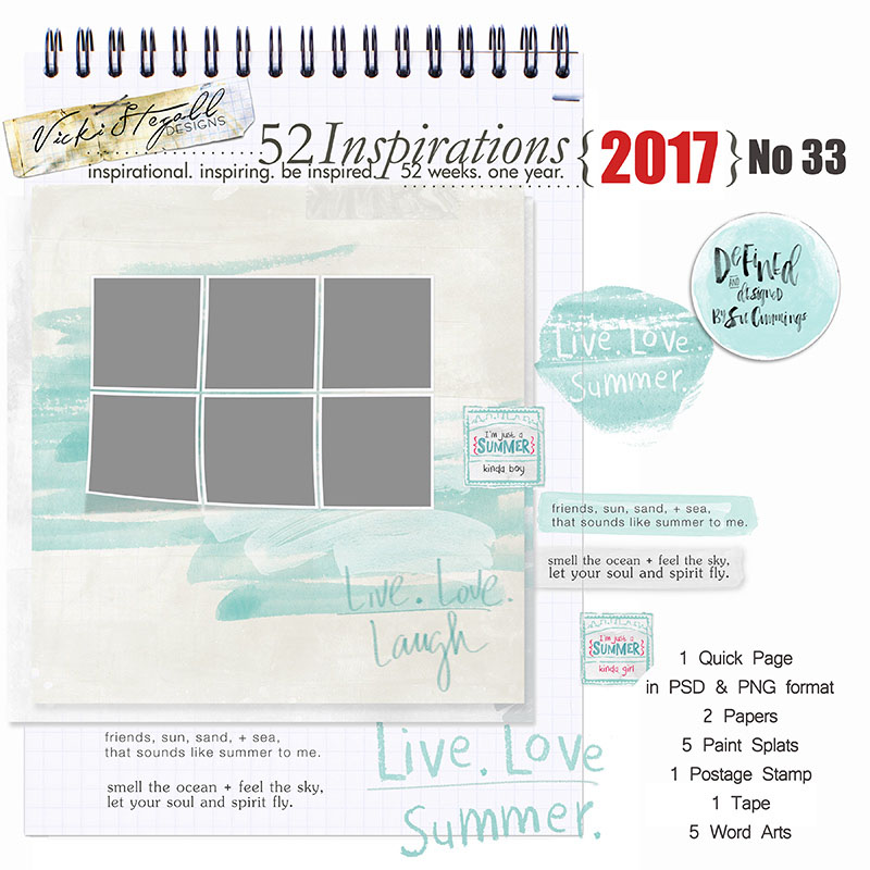 52 Inspirations 2017 No 33 Summer 2 Mini Kit by Sue Cummings