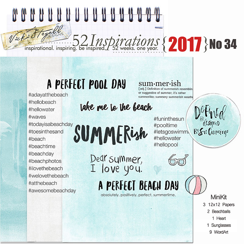 52 Inspirations 2017 No 34 Summer 3 Mini Kit by Sue Cummings