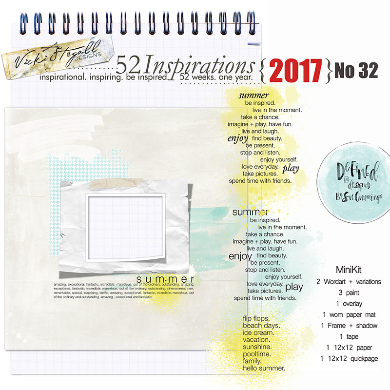 52 Inspirations 2017 No 32 Summer Mini Kit by Sue Cummings