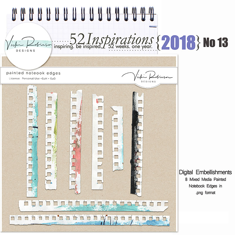 52 Inspirations 2018 -  no 13 Painted Notebook Edges by Vicki Robinson