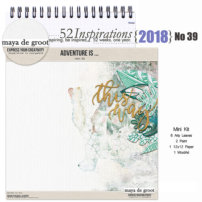 52 Inspirations 2018 No 39 Adventure Is Mini Kit by Maya de Groot
