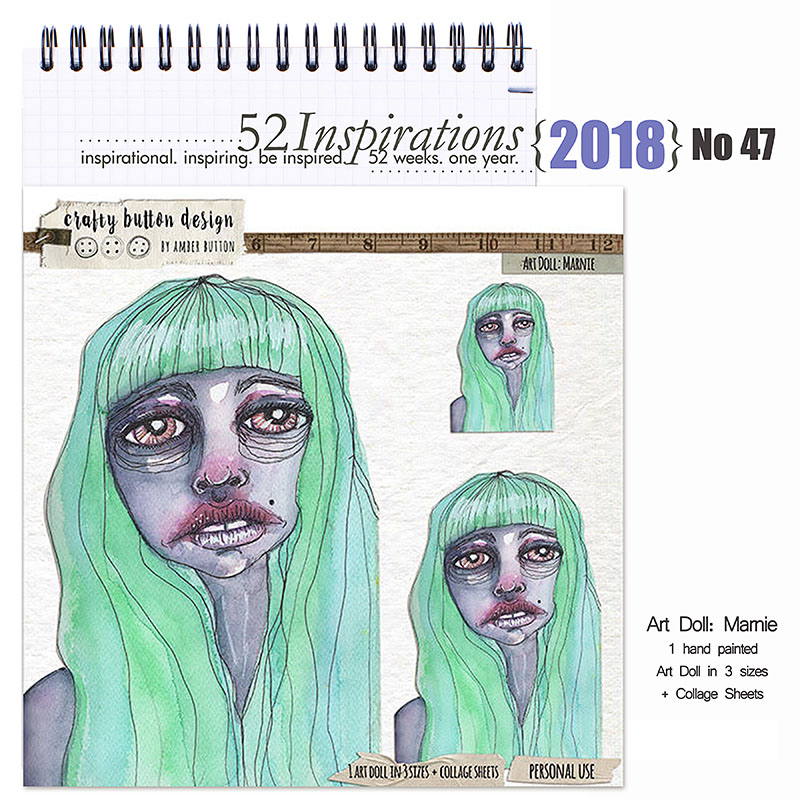 52 Inspirations 2018 -  No 47 Art Dolls: Marnie by Crafty Button Designs