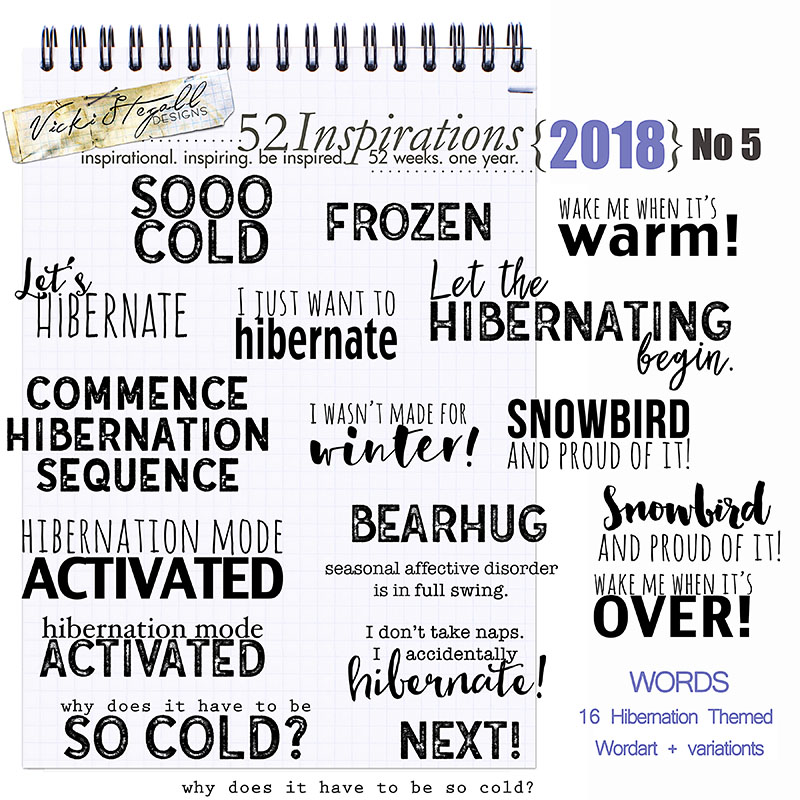 52 Inspirations 2018 - no 5 Hibernation Wordart