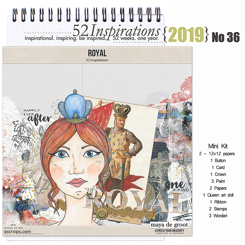 52 Inspirations 2019 No 36 Royal Mini Kit by Maya de Groot