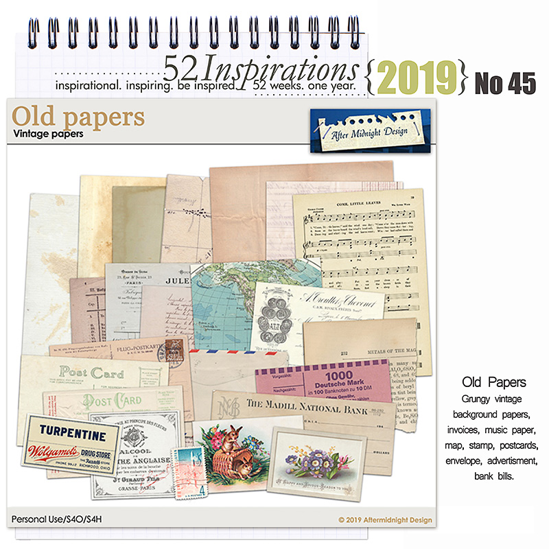 52 Inspirations 2019 No 45 Old Papers by Aftermidnight Design