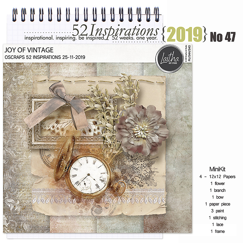 52 Inspirations 2019 No 48 Joy of Vintage Mini Kit by Laitha