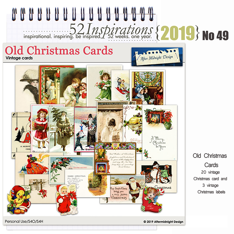 52 Inspirations 2019 No 49 Old Christmas Cards by Aftermidnight Design