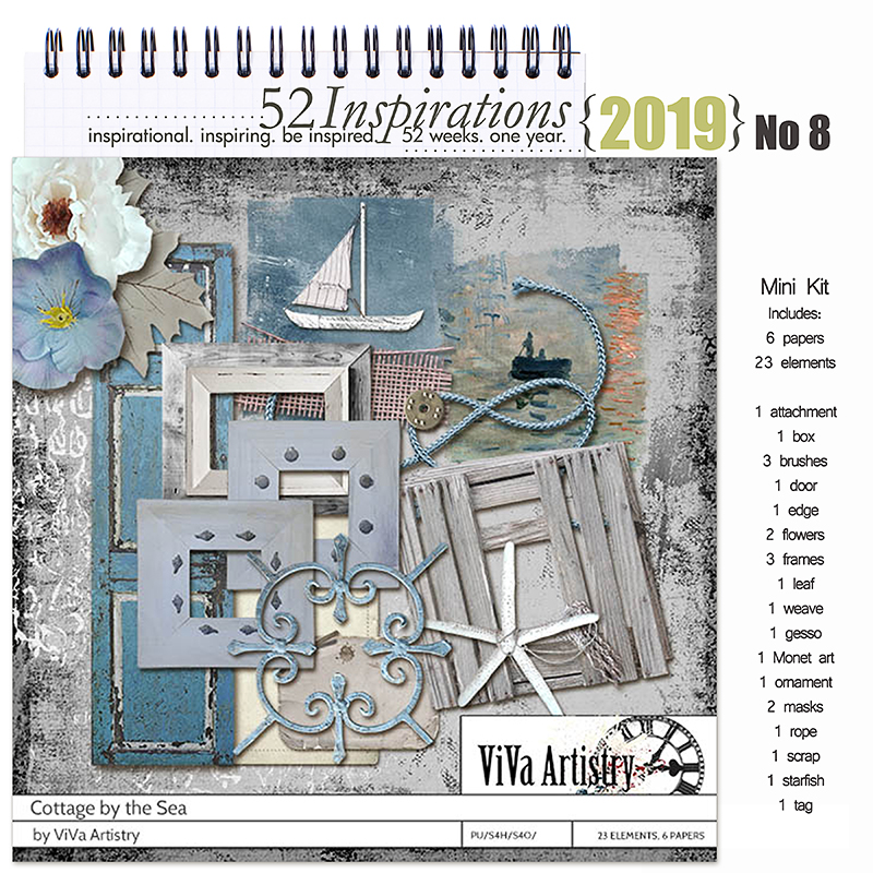 52 Inspirations 2019 No 08 Cottage by the Sea Mini Kit by ViVa Artistry