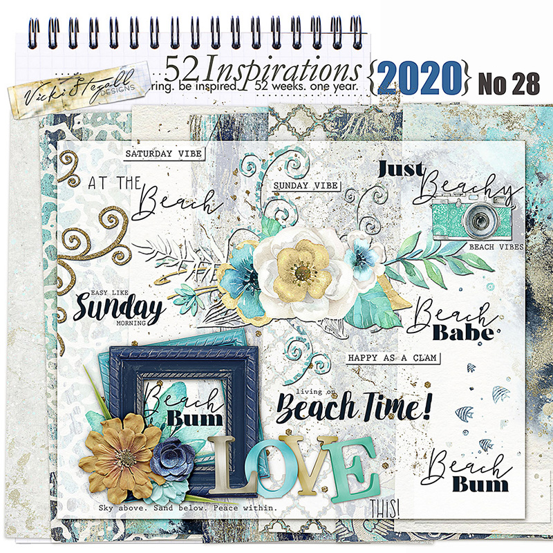 Digital Scrapbook Kits, Beach Vibes kit