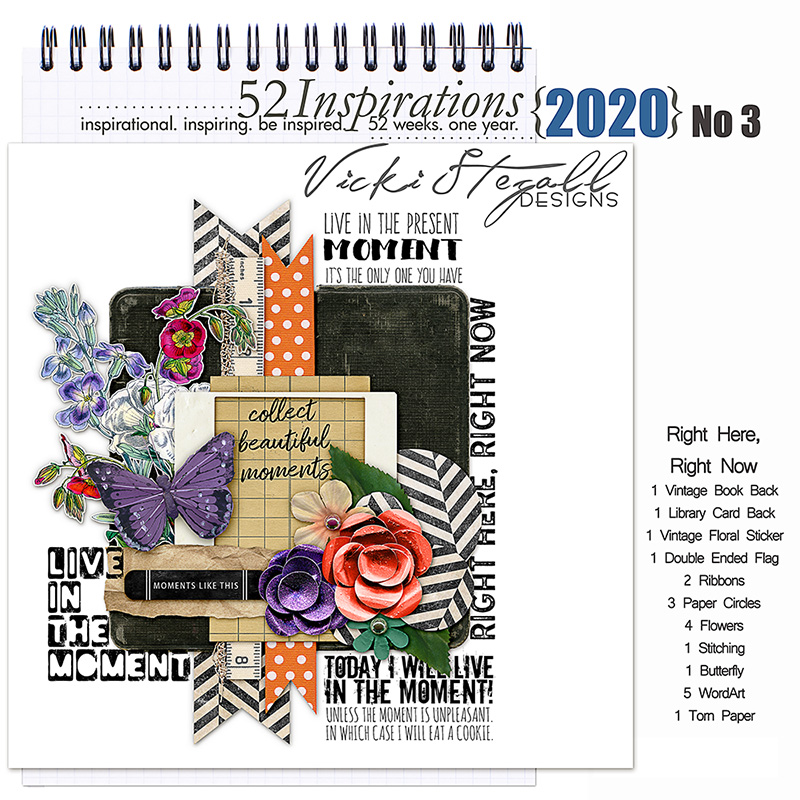 52 Inspirations 2020 No 03 Right Here Right Now Elements by Vicki Stegall