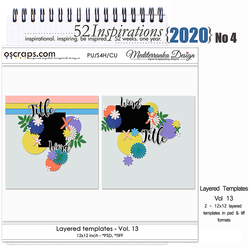 52 Inspirations 2020 No 04 Layered Templates  Vol 13 by Mediterranka