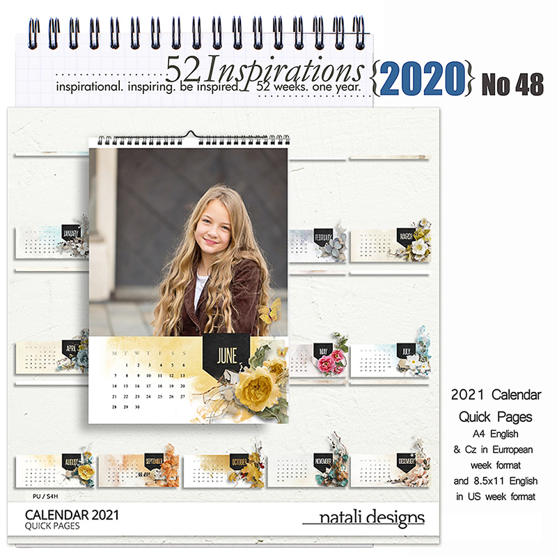 52 Inspirations 2020 No 48 2021 Calendar Quick Pages by Natali Design
