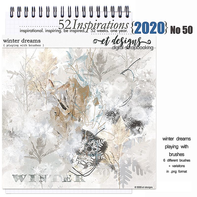 52 Inspirations 2020 no 50 Winter Dreams Playing with Brushes Stamps by et designs