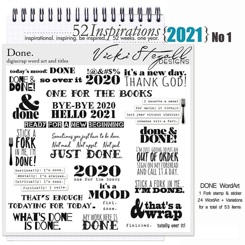 52 Inspirations 2021 No 01 Done Word Art by Vicki Stegall