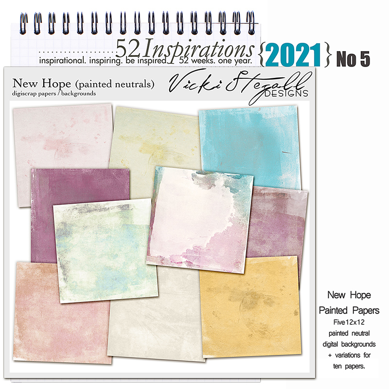 52 Inspirations 2021 No 05 New Hope Painted Scrapbook Papers