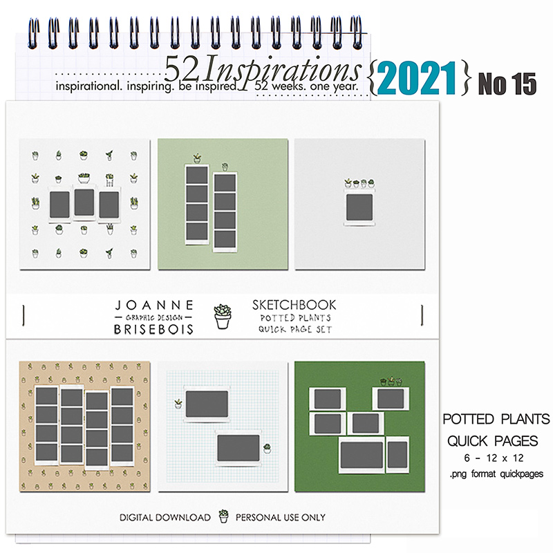 52 Inspirations 2020 No 15 Potted Plant Quick Pages by Joanne Brisebois