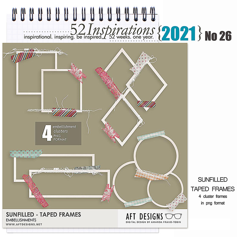 52 Inspirations 2021 No 26 Sun Filled Frame Embellishments by AFT Designs