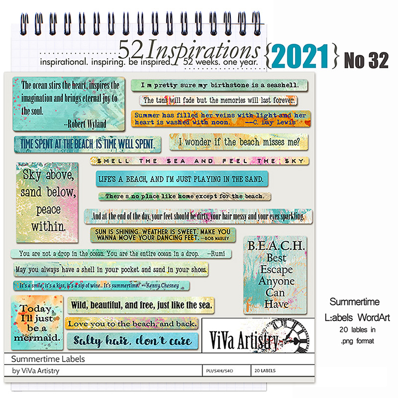 52 Inspirations 2021 No 32 Summertime Labels by ViVa Artistry