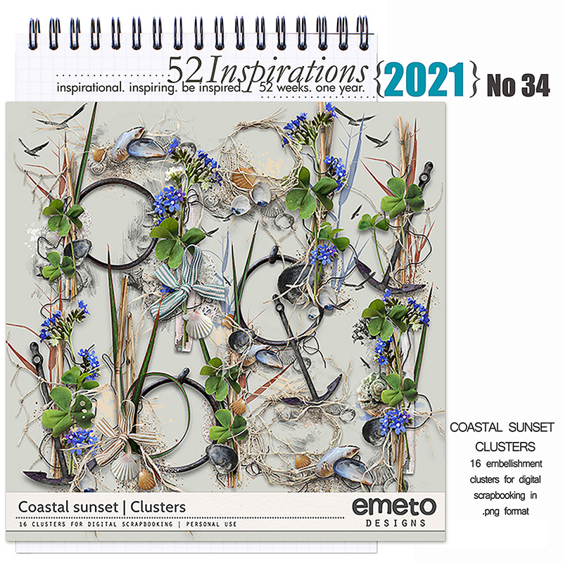 52 Inspirations 2021 No 34  Coastal Sunset Clusters by emeto designs