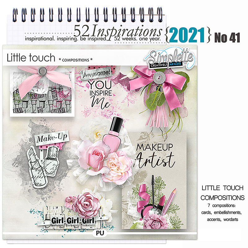 52 Inspirations 2021 No 41 Little Touch compositions by Simplette Scrap