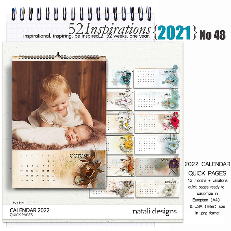 52 Inspirations 2021 No 48 2022 Calendar Quick Pages by Natali Design