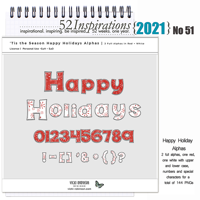 52 Inspirations 2021 No 51 Tis the Season Add-on Happy Holiday Alphas