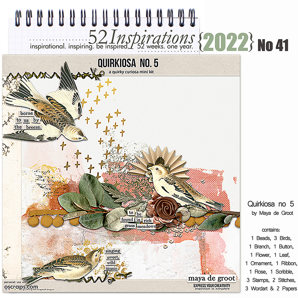 52 Inspirations 2022 No 41 Quirkiosa set 5 by Maya de Groot