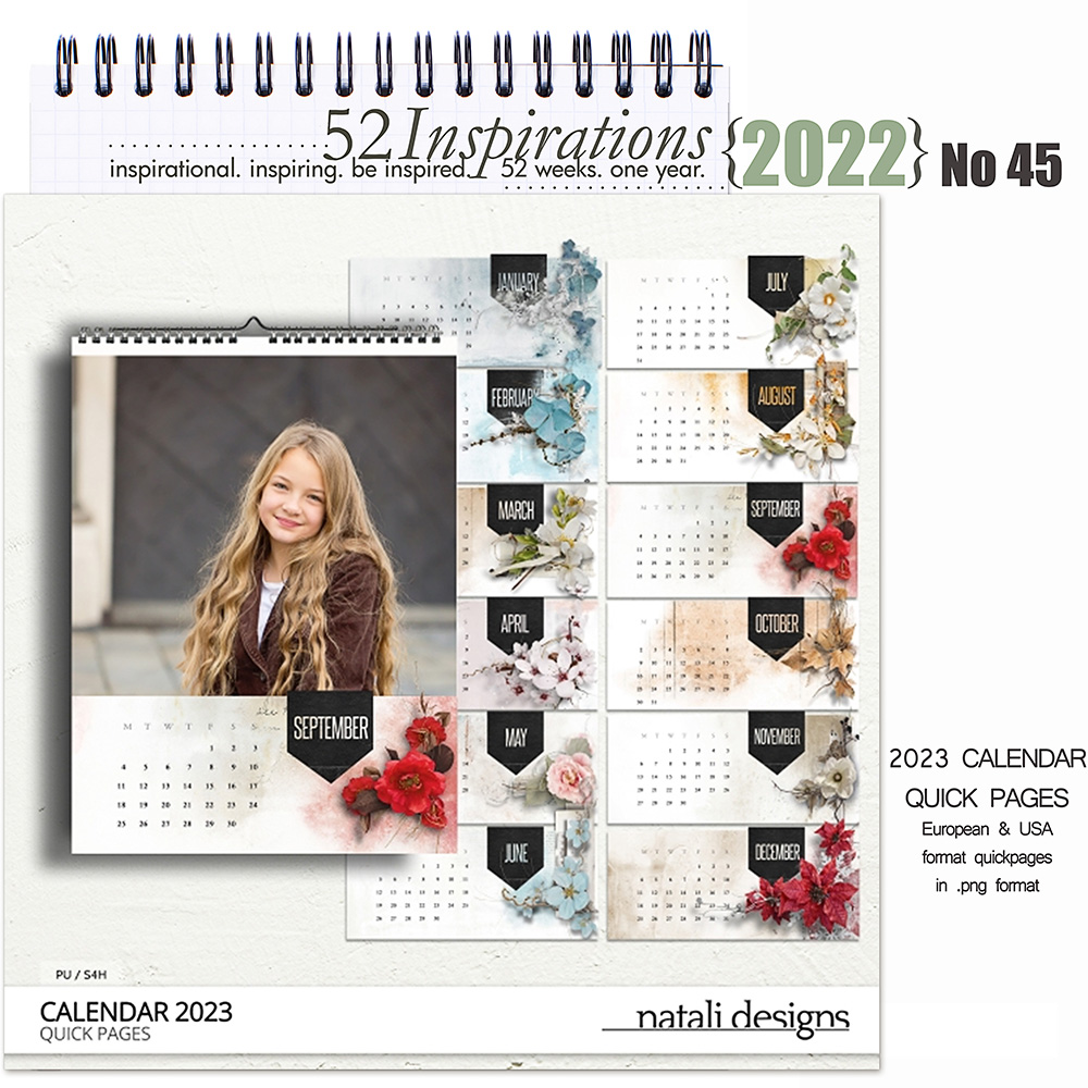 52 Inspirations 2022 No 45 2023 Calendar Quick Pages by Natali Design