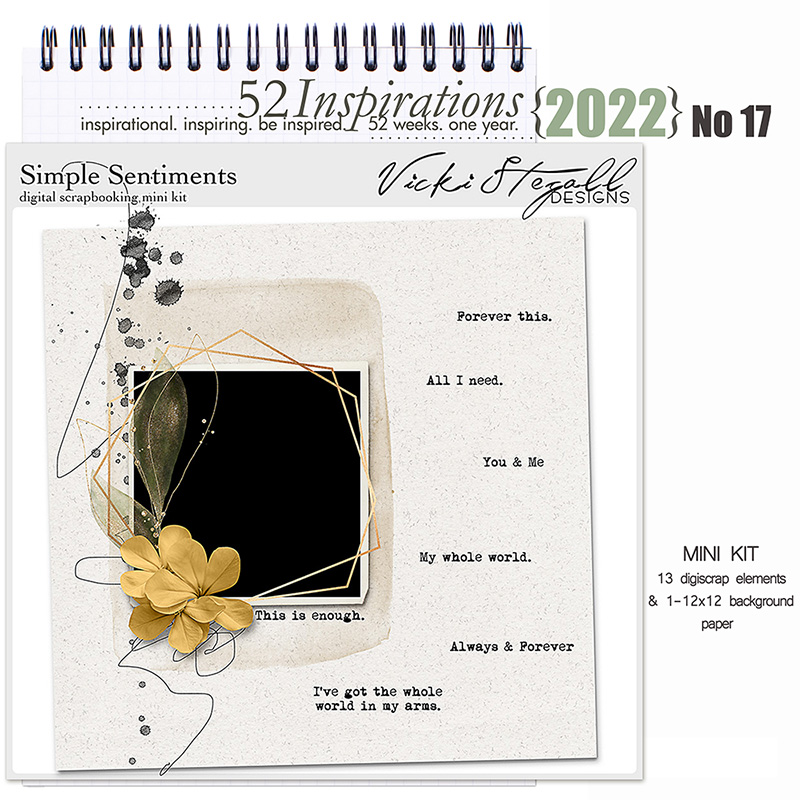 52 Inspirations 2022 No 17 Mini Scrapbook Kit by Vicki Stegall