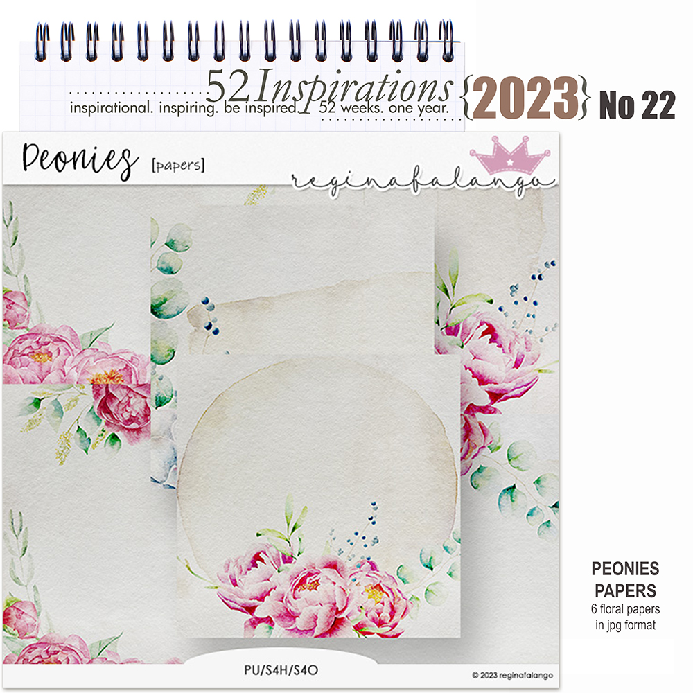 52 Inspirations 2023 no 22 PEONIES PAPERS