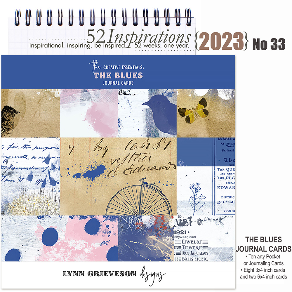 52 Inspirations 2023 No 33 The Blues Journal Cards by Lynn Grieveson