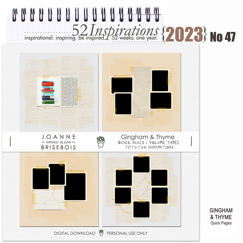 52 Inspirations 2023 No 47 Gingham and Thyme Quick Pages by Joanne Brisebois