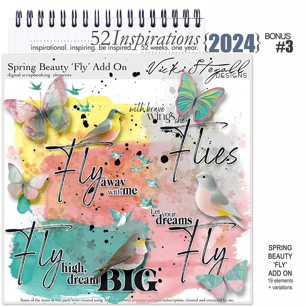 52 Inspirations 2024 BONUS No 03 Spring Beauty Add On by Vicki Stegall