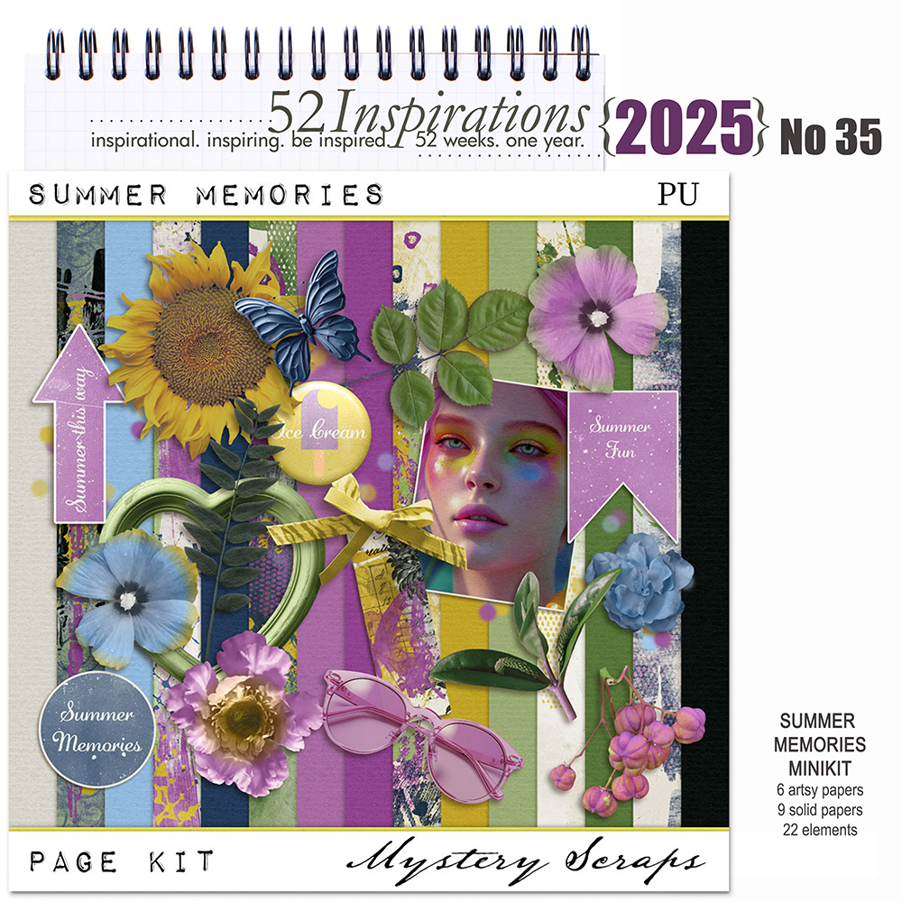 52 Inspirations 2025 No 35 Summer Memories Pagekit by Mystery Scraps