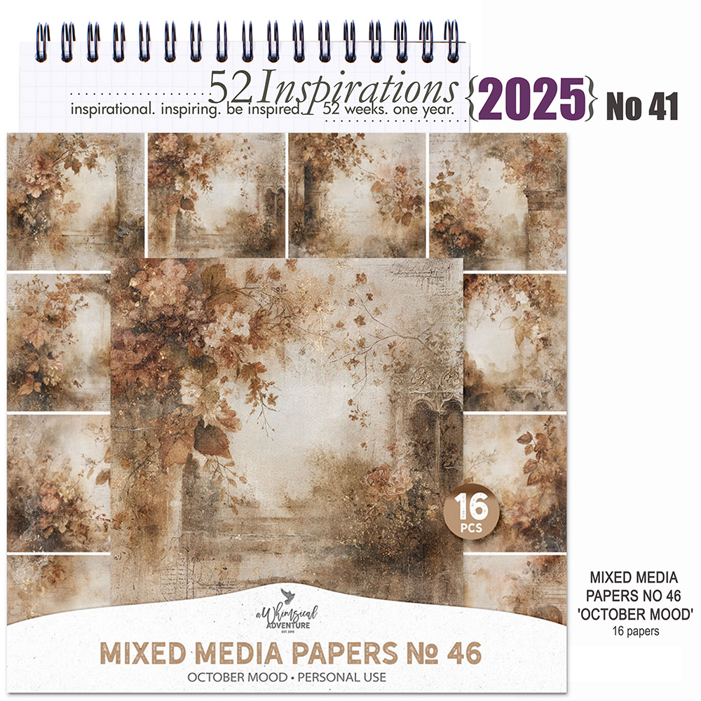 52 Inspirations 2025 no 41 Mixed Media Papers No 46 October Mood