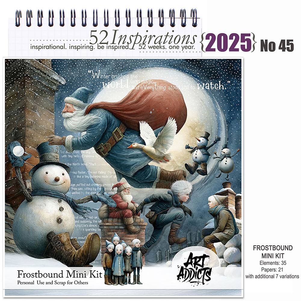 52 Inspirations 2025 No 45 Frostbound Digital Art Mini Kit by Art Addicts