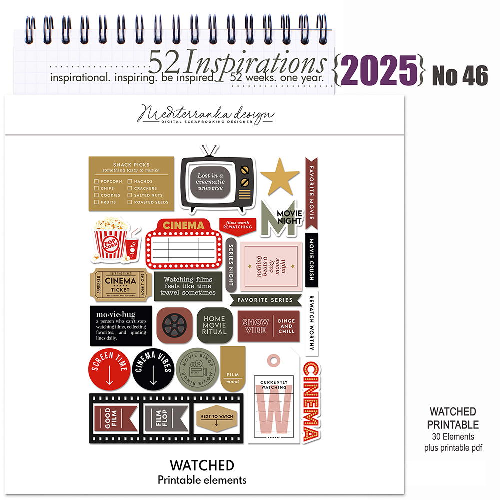 CLONE 52 Inspirations 2025 No 46 Watched Printable Elements by Mediterranka