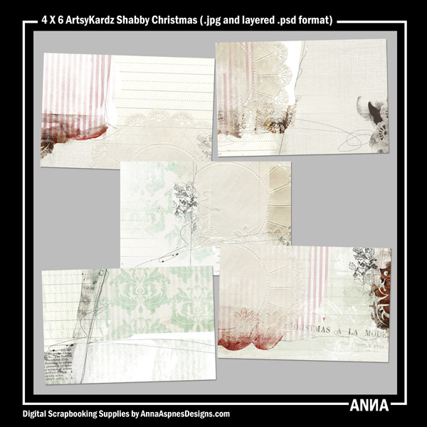 4 X 6 ArtsyKardz Shabby Christmas