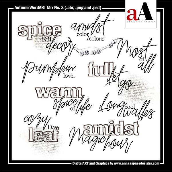 Autumn WordART Mix No 3