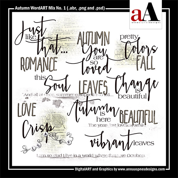 Autumn WordART Mix No 1