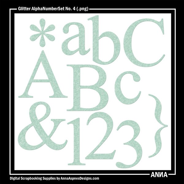 Glitter AlphaNumberSet No 4