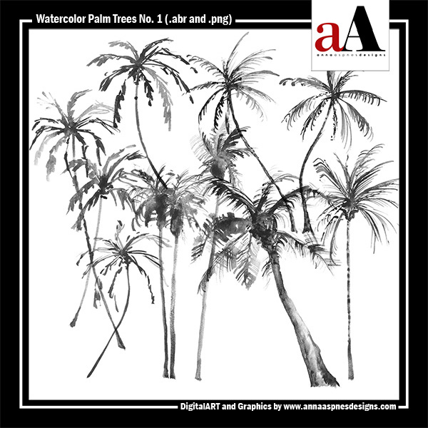 Watercolor Palm Trees No 1