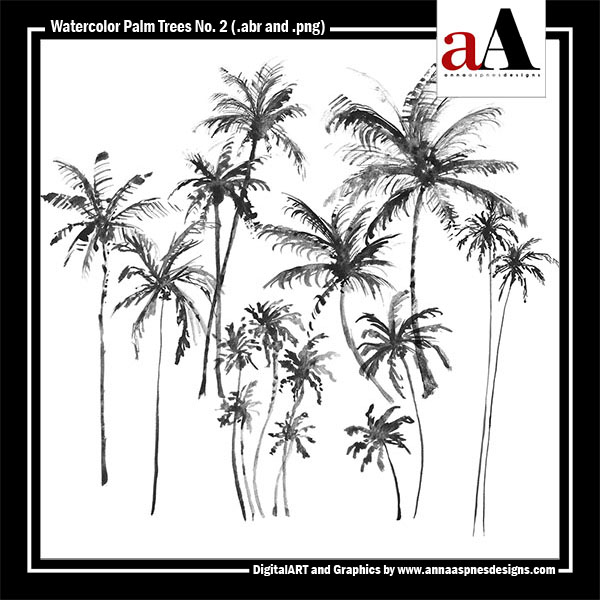 Watercolor Palm Trees No 2