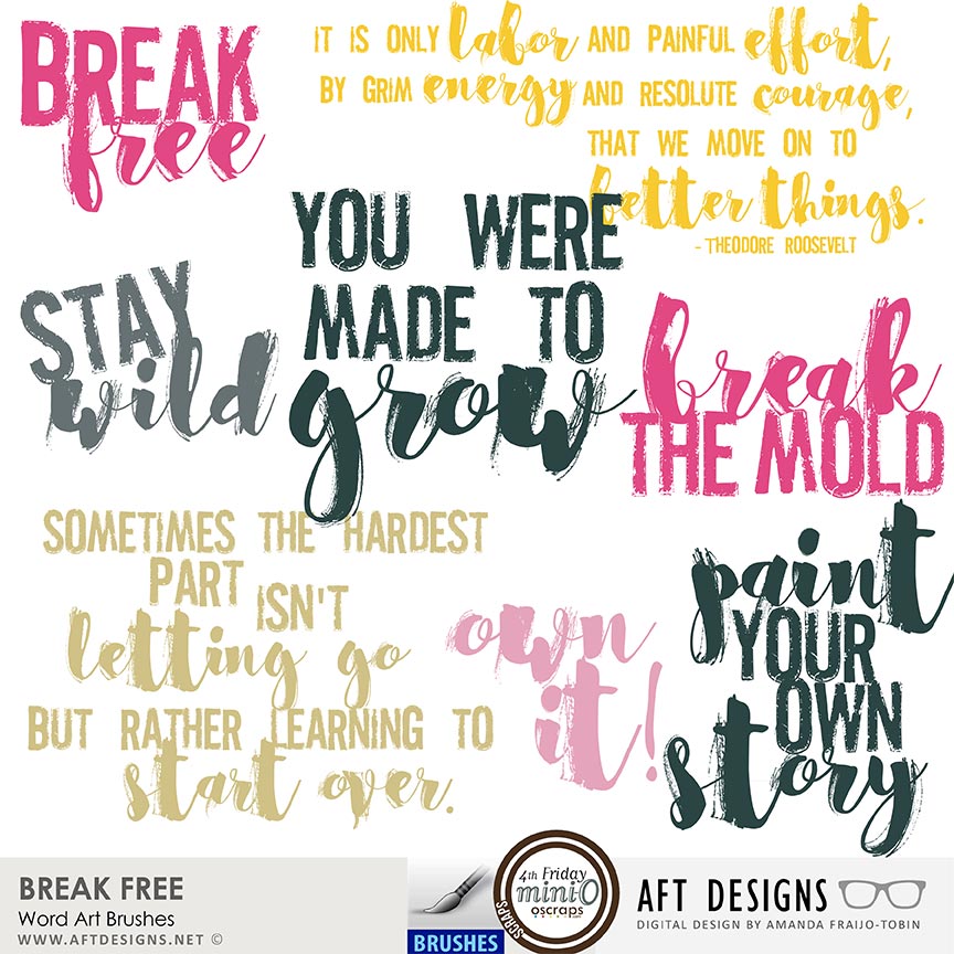 Break Free Word Art & Brushes 