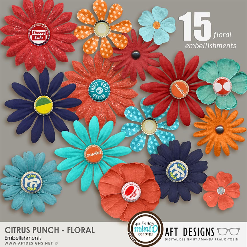 Citrus Punch Floral Embellishments